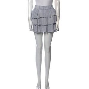 Derek Lam 10 Crosby | Women's Gray Elastic Waist Mini Ruffle Skirt Size 0